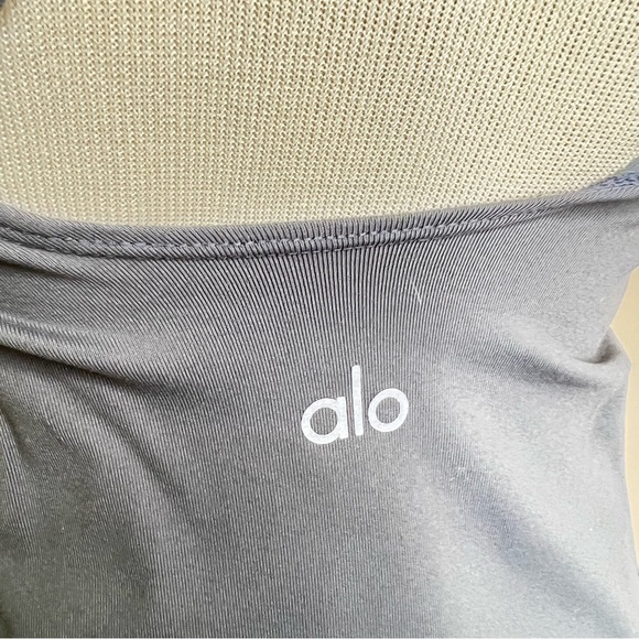 ALO Yoga Lotus Bra Tank in Charcoal - Picture 7 of 8